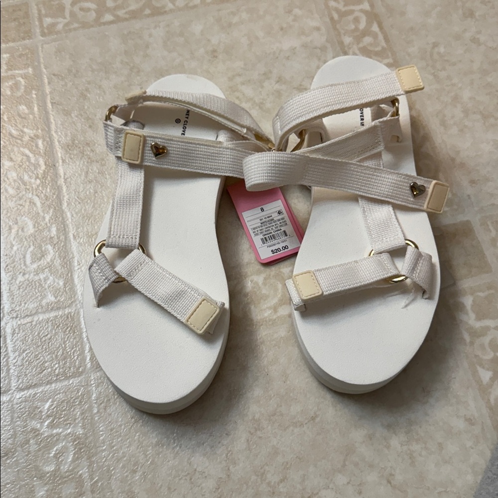 Stoney Clover Ln for target White Sandals with Gold Details